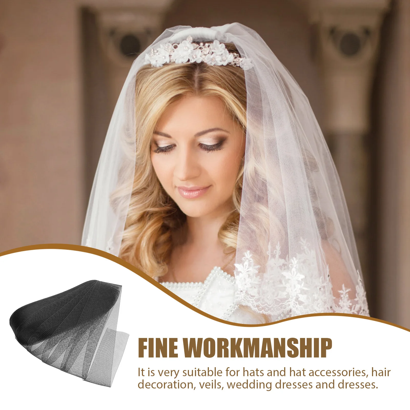 

1 Roll Black Elastic Gauze Fabric For Dress Decor Wedding Dance Dress Accessory Diy Clothing Trim Craft Material