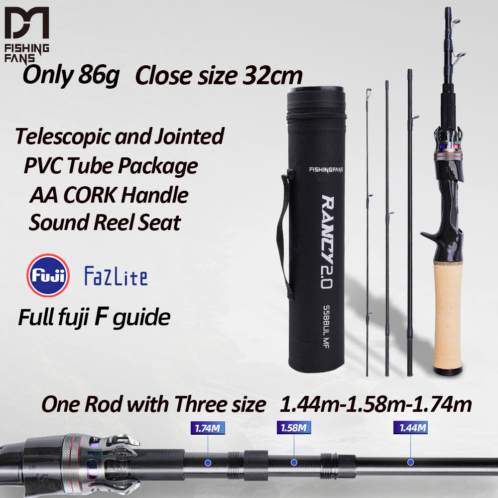FISHINGFANS caña telescópica fibra carbono guía Fuji para pescar - imagen 5