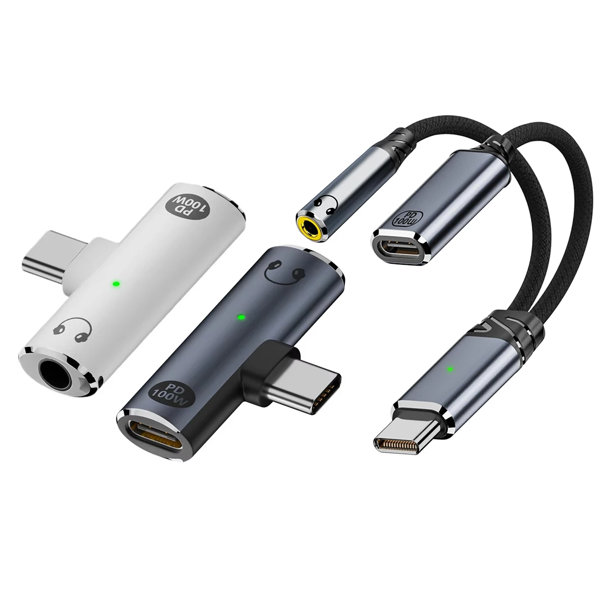 

USB C to 3.5mm Headphone and Charger 2 In 1 Adapter Type-C to Aux Audio Jack with 100W PD Fast Charging Dongle for Laptop Mobile