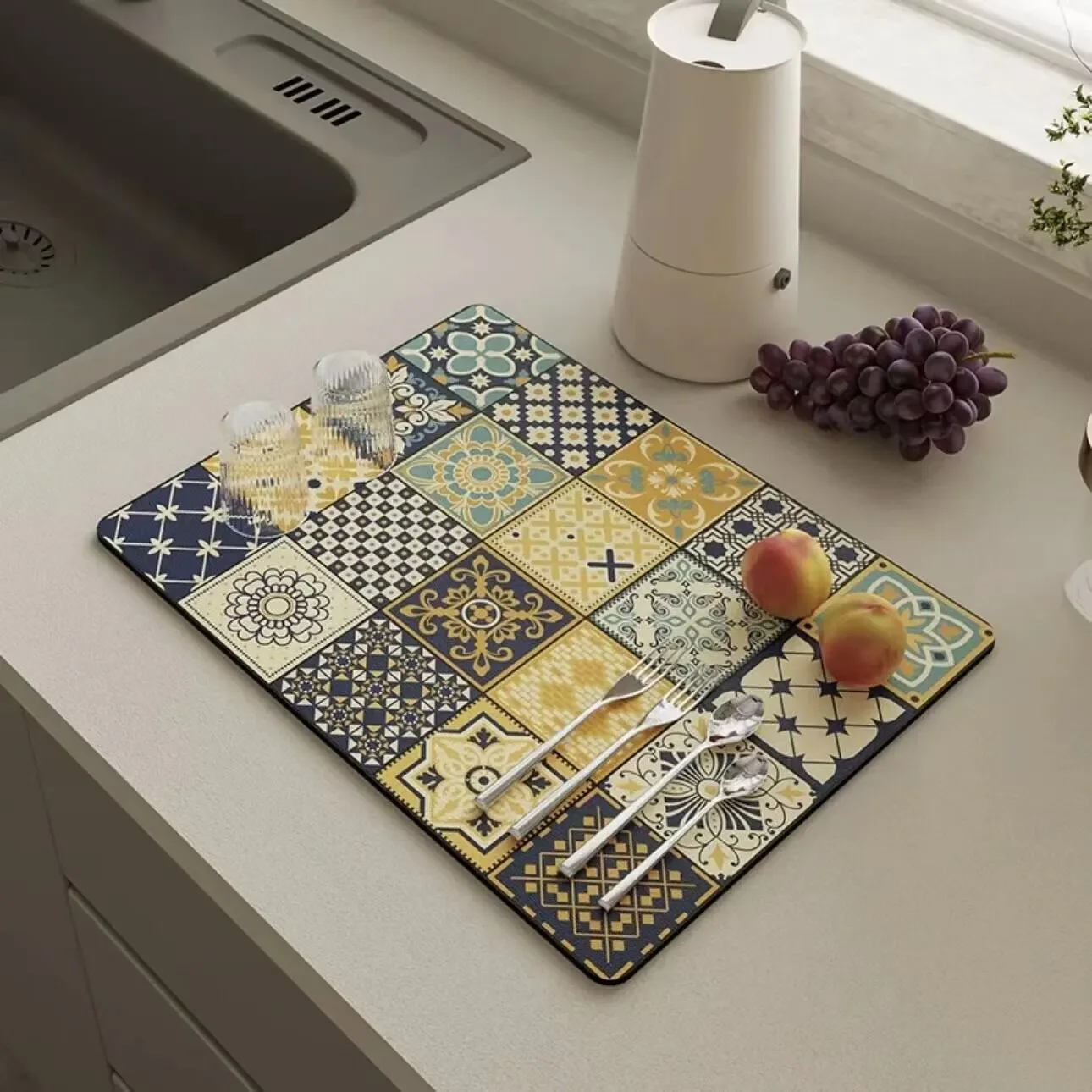 Kitchen, Outdoor, Water Absorbing Table Mat Is Non Washable, Heat-insulating, Dry and Non Slip, and Can Be Used As A Table Mat