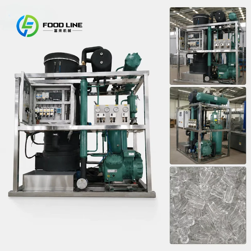 Customized 2Ton  5Ton  10Ton Full Automatic Tube Ice Machine  Commercial Ice Making Equipment with High Output