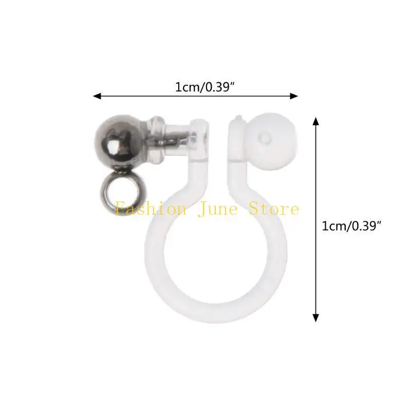 N5KA 10pcs مقاطع قرط الراتنج غير المرئية للآذان غير المثقوبة مع ثقوب مجوهرات DIY