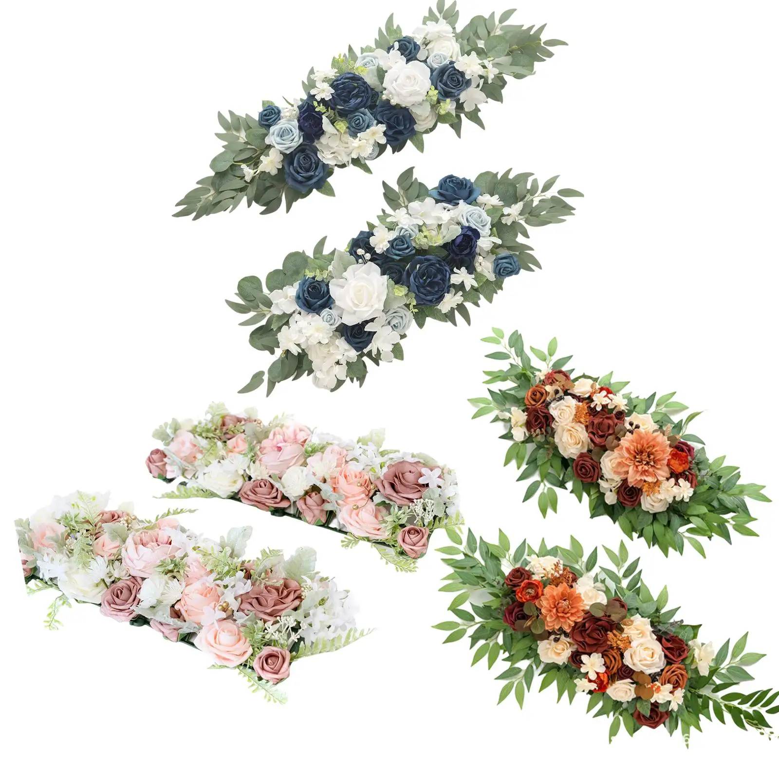 

2x Artificial Floral Swag Flowers Backdrop for Party Craft Art Decorative