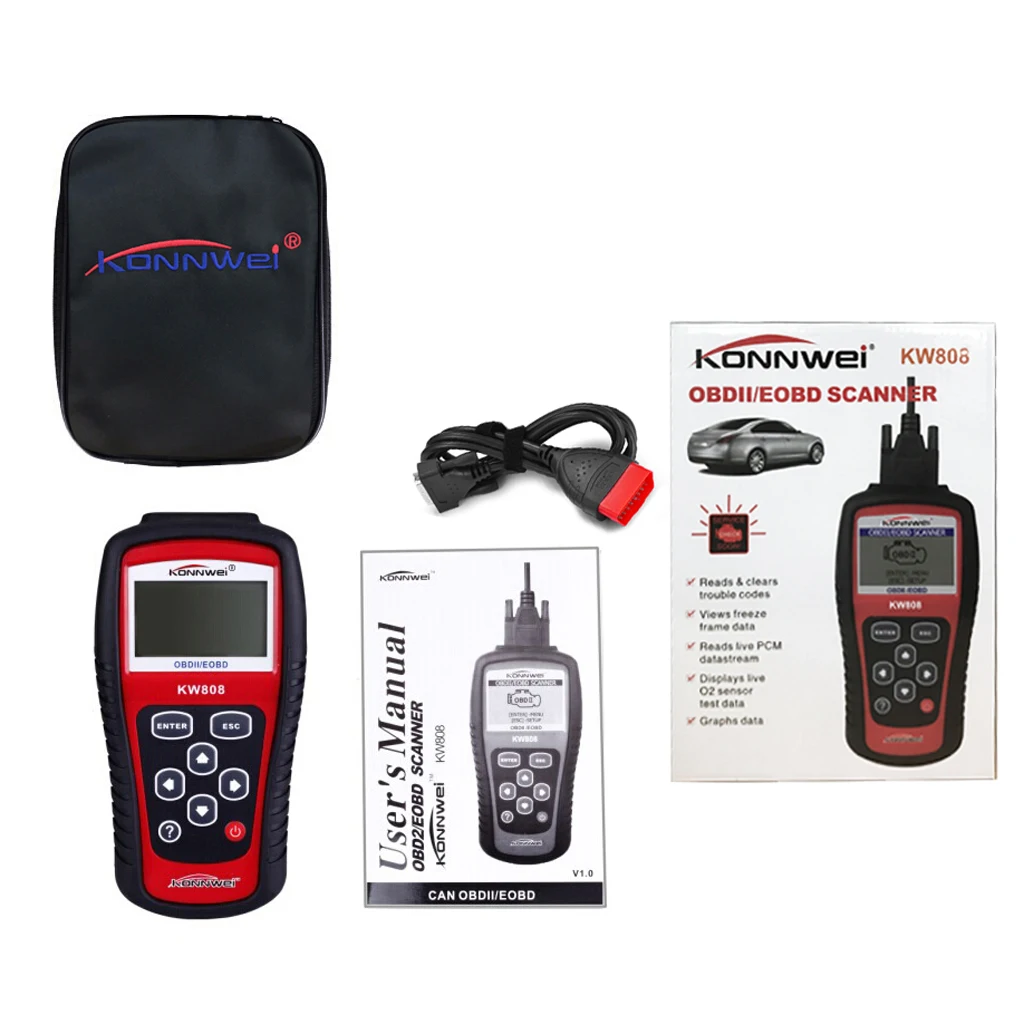 1 piece OBDII diagnostic scanner engine tool, reads and deletes error codes