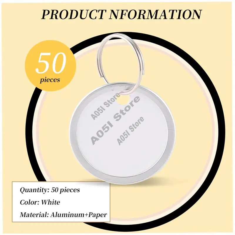

Metal Rim Tags Key Tags Round Paper Tags With Metal Rings For Car Keys And Door Keys-A05I