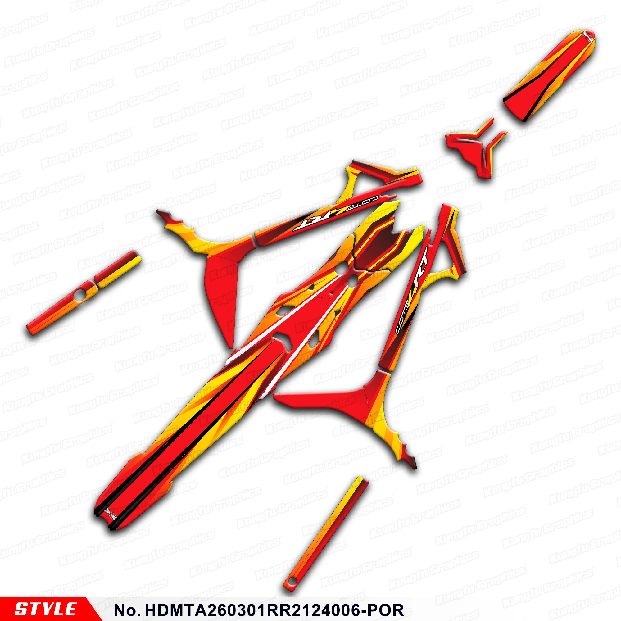 

Индивидуальная пленка для HONDA Montesa Cota 4RT 260R 301RR 2021 2022 2023 2024, No HDMTA260301RR2124006-POR