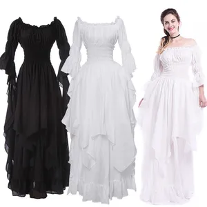 Mittelalterlicher viktorianischer Gotikkleid für Frauen, elegantes gekräuseltes Kleid, Renaissance, schwarzes gotisches Kleid, Cosplay -Party, Halloween -Kostüm, 5xl 6 Kleider für Victorian -Ära der Hauptverkauf - №5
