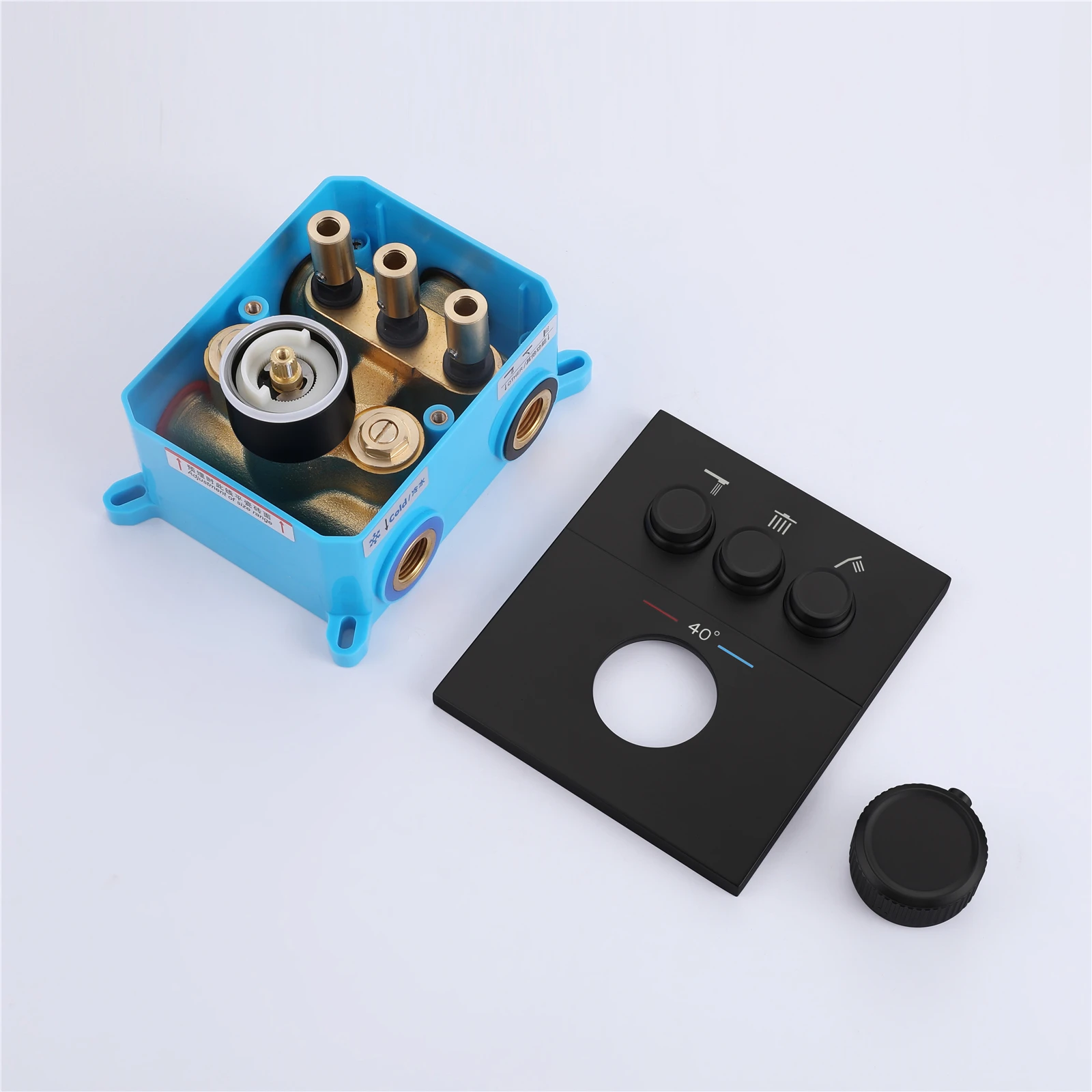 Qlonn الفاخرة 3 وظائف زر التبديل الحمام دش ثرموستاتي كلبشة الحنفيات أخفى خلاط صمام تحكم النحاس