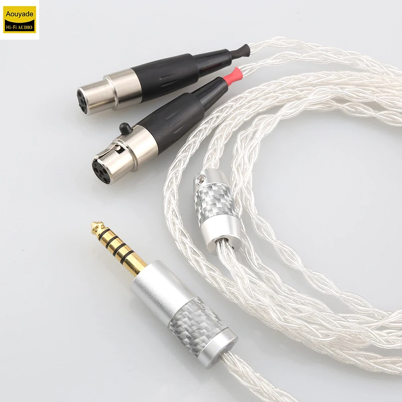 Aouyade 8-core pure silver suitable for Audeze LCD-2 3 4 X XC XC2 4Z MX4 AB126 headphone upgrade cable