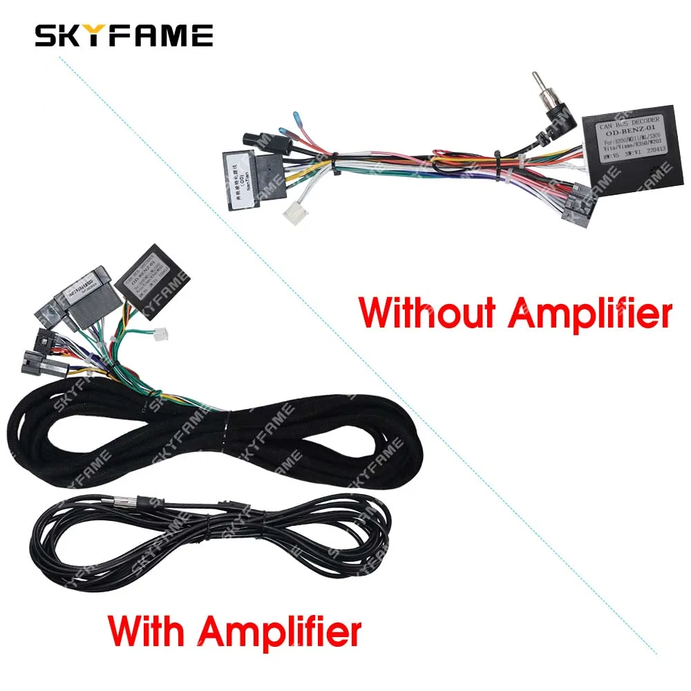 

SKYFAME Car 16pin Wiring Harness Adapter Canbus Box Decoder Android Radio Power Cable For Benz Vito W220 Benz S Class OD-BENZ-01