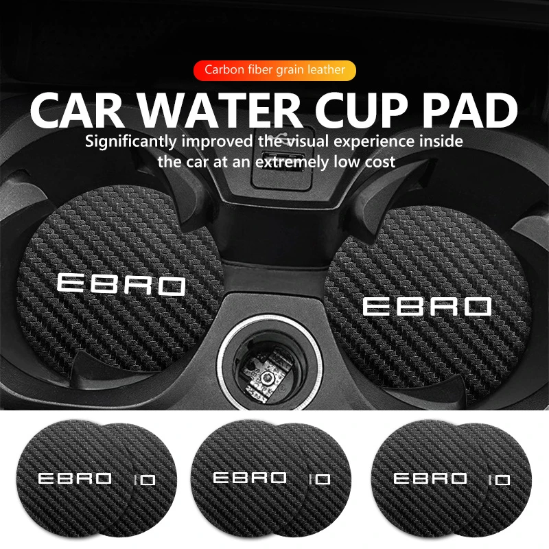 Lot de 2 sous-verres antidérapants en fibre de carbone pour voiture, accessoires auto pour Ebro S400 S700 S800 Jaecoo J7 J8 Omoda 5 C5