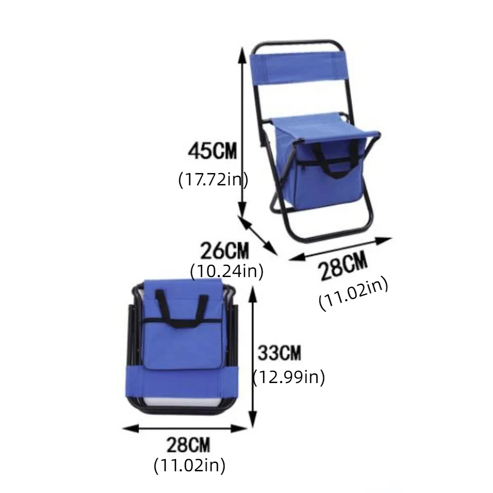 Wear-resistant Folding Camping Chair Strong Load-bearing Sturdy Foldable Fishing Chair Crossbody with Storage Box - Image 6