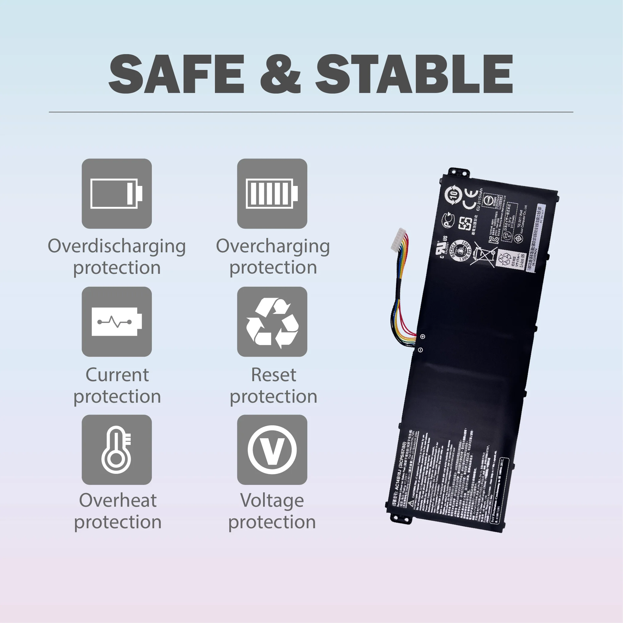 【توصيل سريع】11.4 فولت 36.7 وات في الساعة AC14B18J AC14B13J لشركة أيسر أسباير ES1-511 ES1-512 V3-111P TravelMate B115 B116 MS2394 3 خلايا