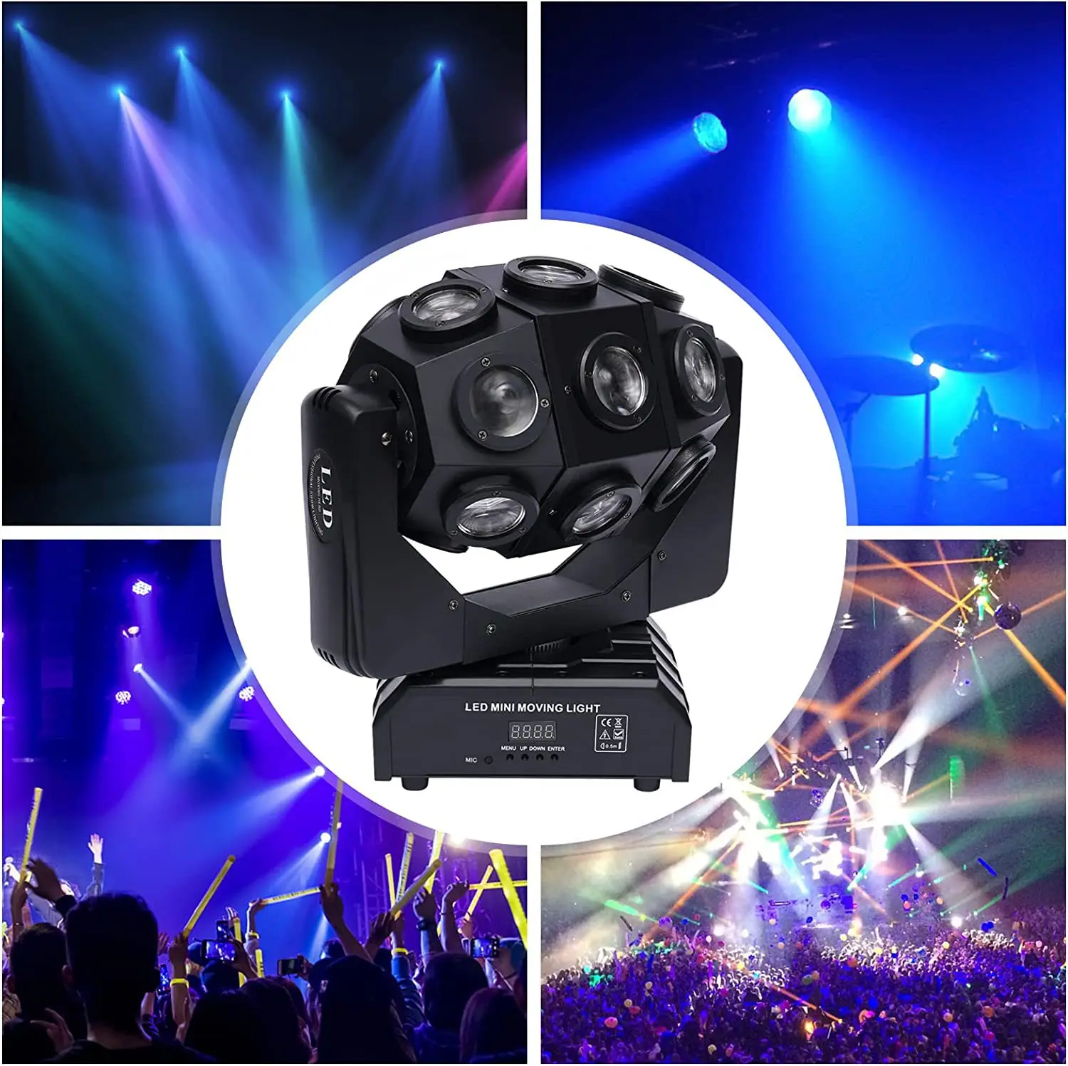 Imagem -03 - Led Abelha Olho Movendo a Cabeça Luz 18x12w Rgbw 4in1 Profissional Luz de Palco Turbilhão Par dj Feixe Lavagem Efeito Luz Dança Aniversário