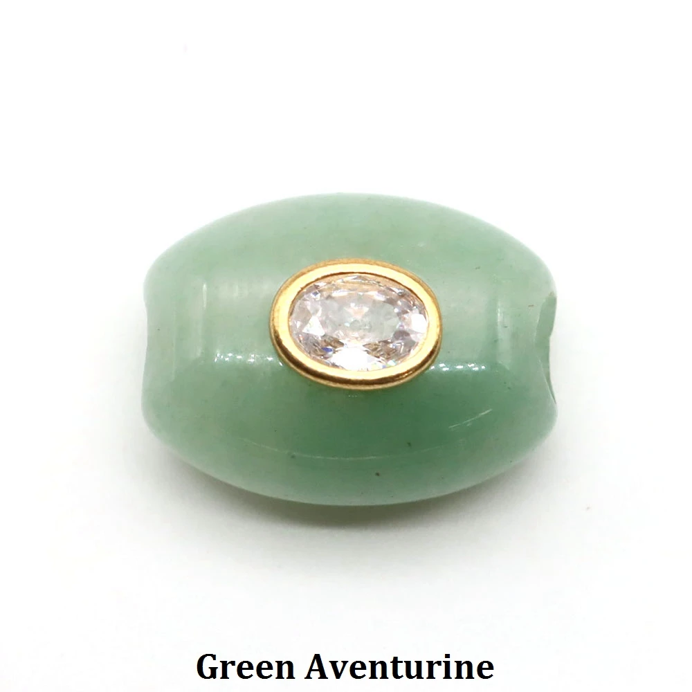 Barrel Shape Natural Stone Beads Inlaid Zircon Big Hole Loose Spacer Bead For Diy Jewelry Accessories 20x15mm image 3