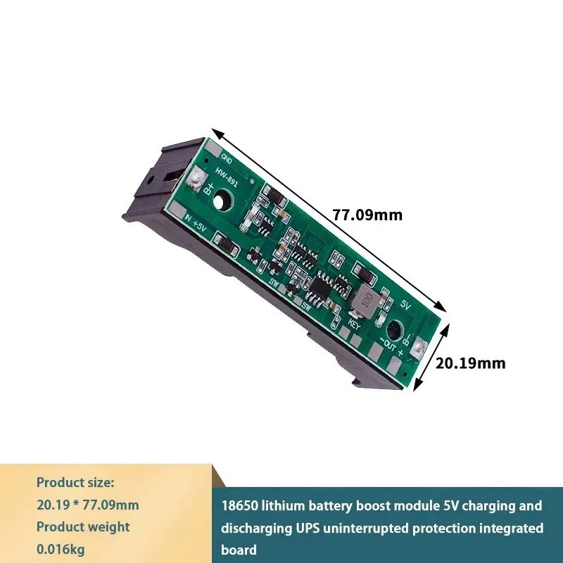 Moduł podwyższający baterię litową 18650 5 V z bocznym ładowaniem i zasilaniem bocznym Zintegrowana płytka zabezpieczająca UPS