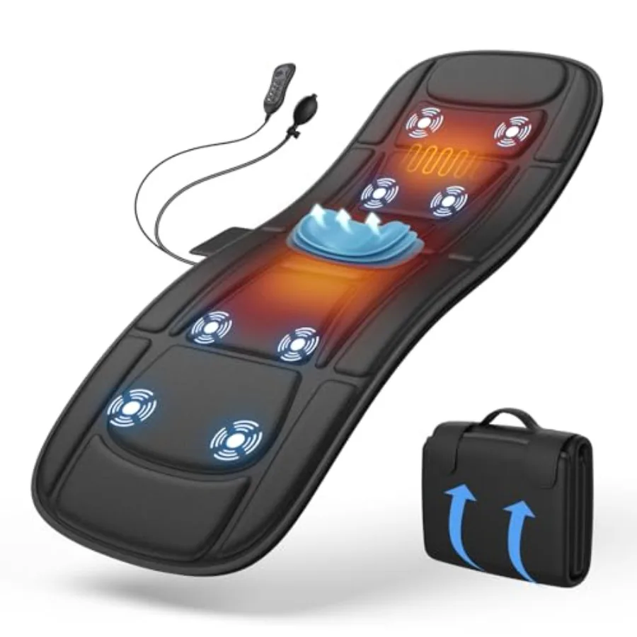 

Массажный коврик для всего тела с подогревом спины, массажер для кресла с поясничной поддержкой, подогревом и вибрационным массажным креслом для пожилых людей