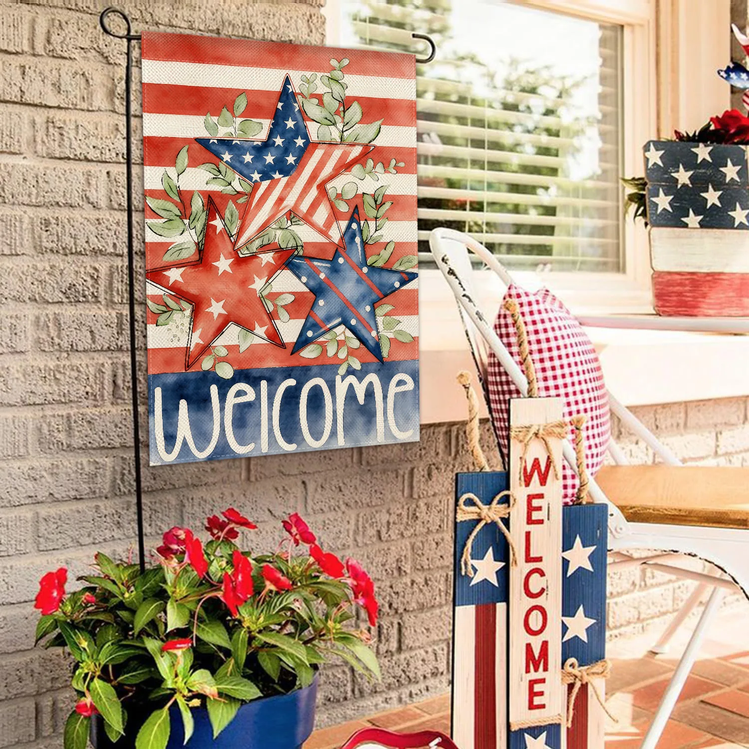 4PCS 30x45cm/2PCS 70x100cmAmerica Independence Day Garden Flag Festivl 250/semiquincentennial 2Sided Fabric Print Garden Flags