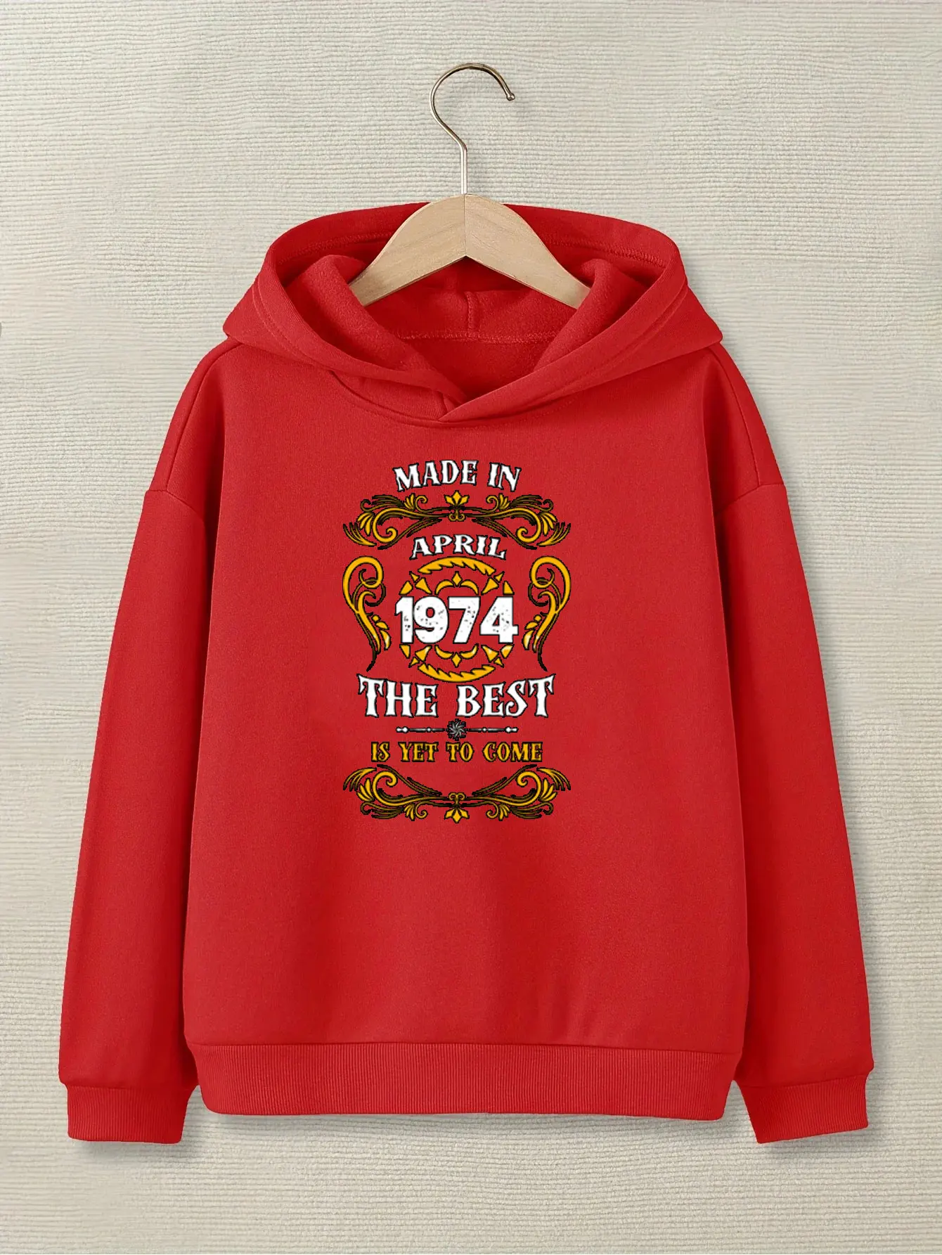 Vintage April 1974 Limited Edtion Unisex Hoodies Graphic Streetwear Cotton Short Sleeve Birthday Gifts Long Sleeve Men Pullover