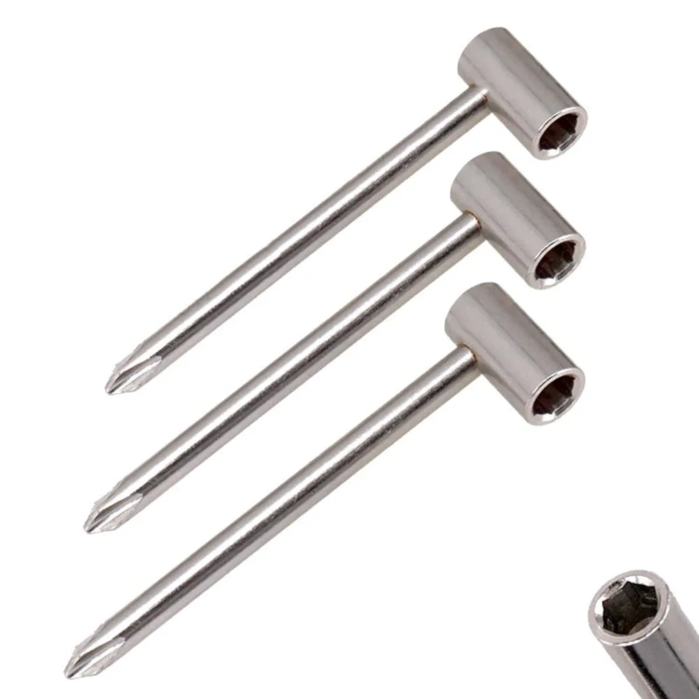 3PCS Gitarre Halsstab Einstellschlüssel 6,35/7/8mm Metall Innensechskant Akustische Gitarre Halsstab Spanner reparatur Werkzeuge