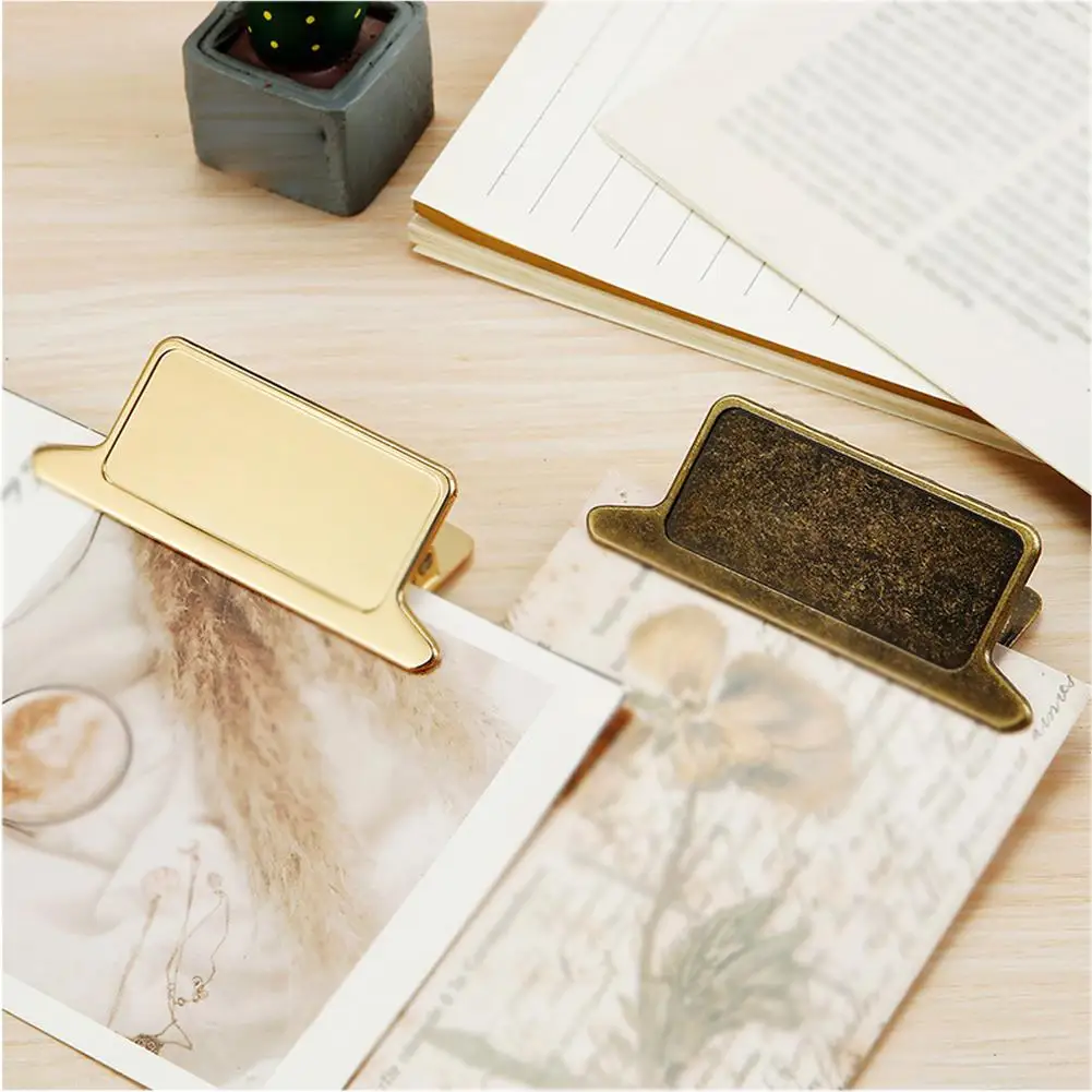 

1PCS Retro Metal Binder Clips Foldback Notes Letter File Paper Clip Binding Securing Clips Office School Stationery Student Priz
