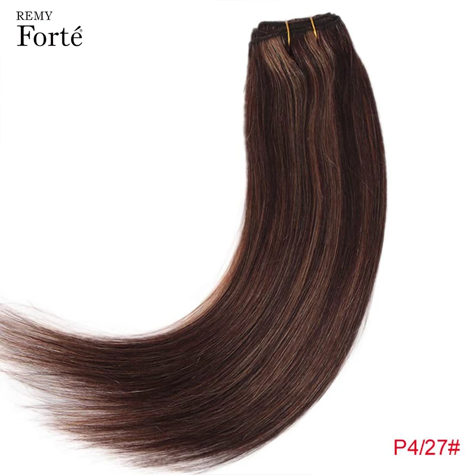 Destaque Remy Brasileiro Cabelo Humano Tece, Natural Straight Bundles, Destaque, P4 27 e Loiro, 10 a 26"