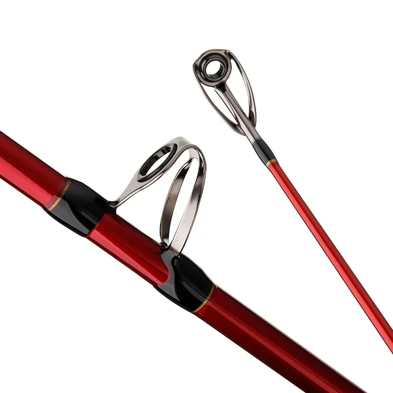 Portable Fishing Boat Rod Spinning Lure Ultralight Hard Carbon Fishing Rod 1.8 M 2.1 M 2.4 M Red Three-section New Fishing Pole