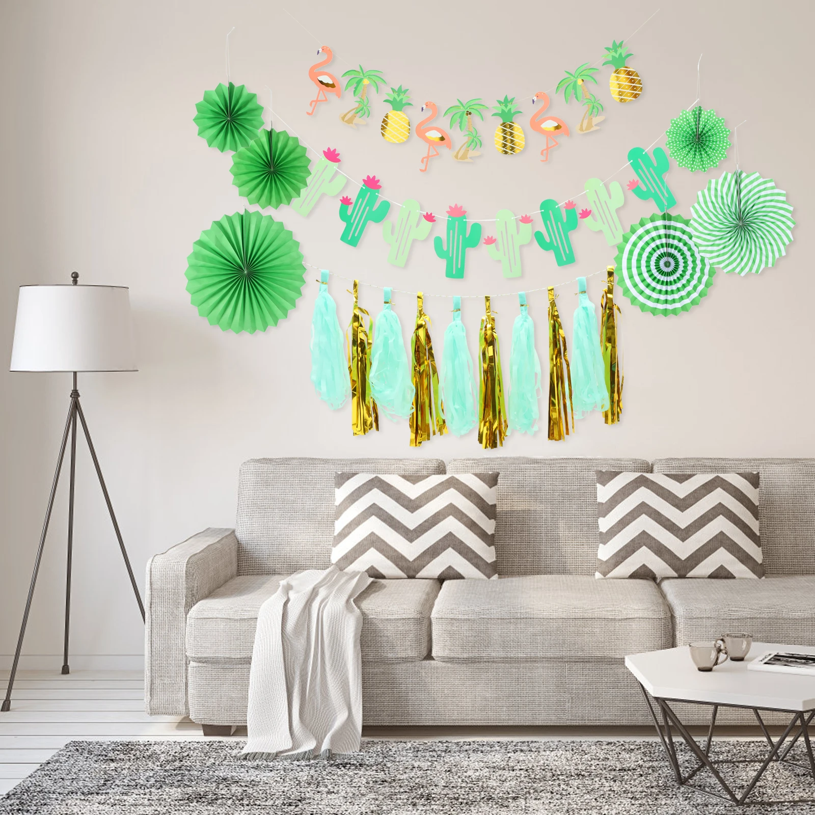 

Flamingo Balloon Set Hawaiian Supplies Bright Colors Festive Photo Backdrop Strong Paper Birthday Theme Luau