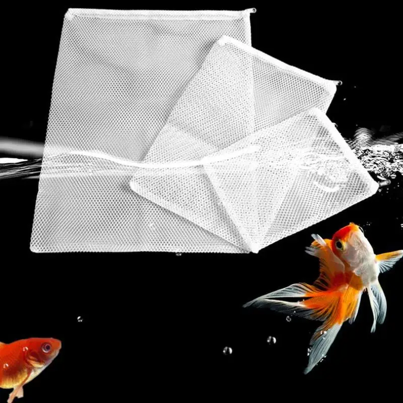 [Aquarium Filter Net Bags Reusable Fine Filter Media Bags With Zipper For Aquarium Filtration Bio Ball Carbon Isolation Storage]