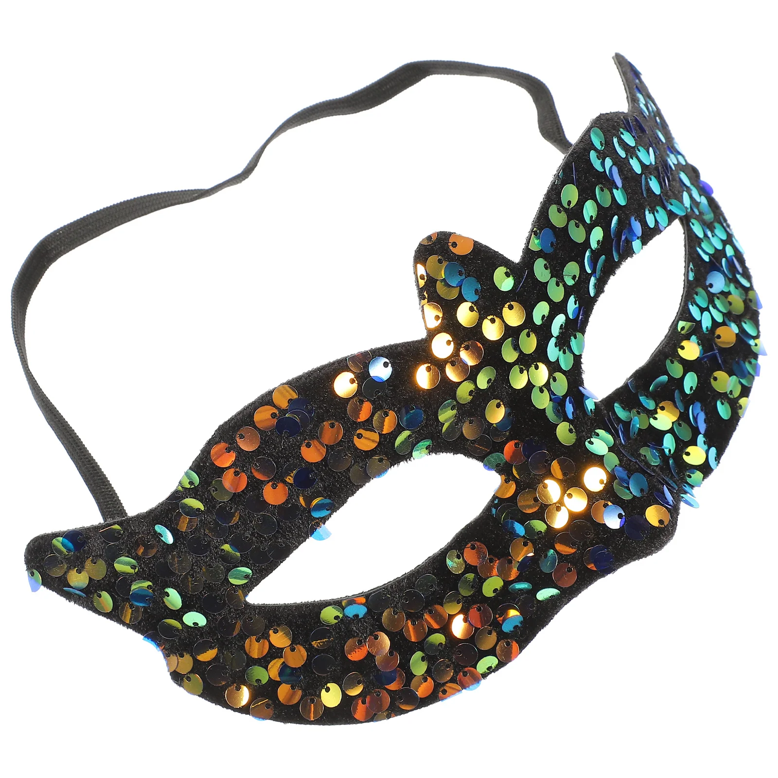 Maskerade-Maske mit Pailletten, spitzer Abschlussball für mit Stick Venezianisch, bunt, Handheld Miss