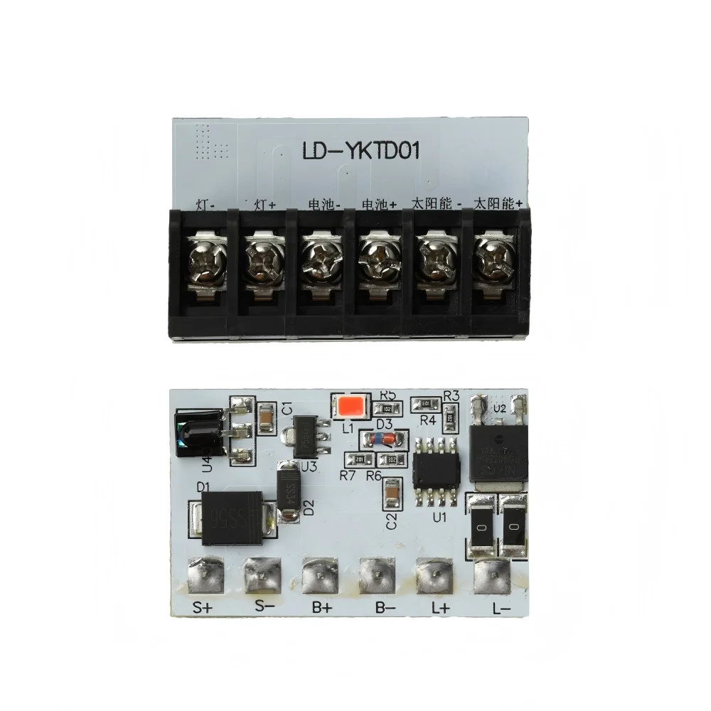 DC3-45V Automatic Solar LED Light Driver Control Board 6A Charge 4A Output Remote Control Daytime Charging Night Auto On
