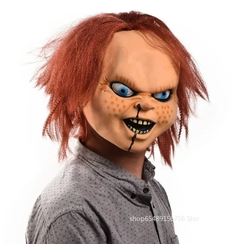 Chucky Mask Adult Child's Play Costume Masques Ghost Chucky Mask Face Latex Mascarilla Halloween Devil Killer Doll Helmet