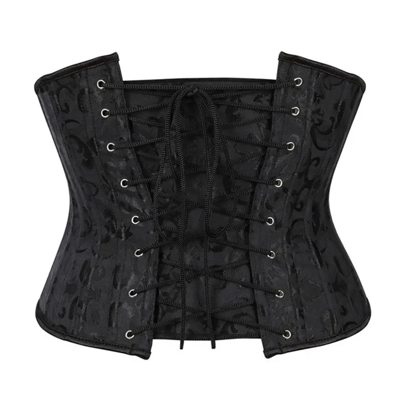 Gorset Underbust Plus Size Top Wome pas wyszczuplający w talii Sexy Gothic Plus Size Corpete Fashion czarny biały