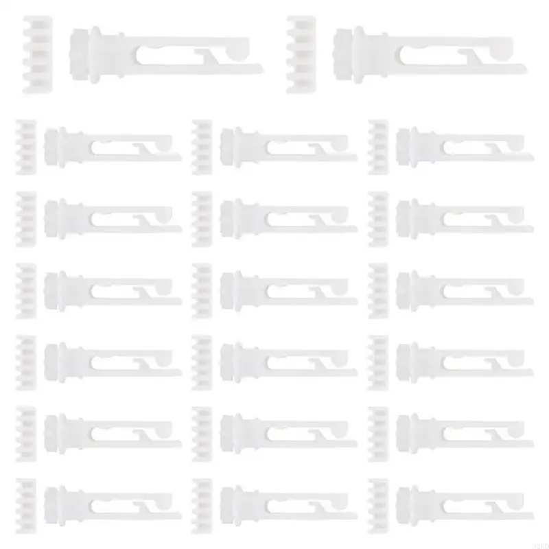 62KD 40Pieces Roman Shade Cord Lock Plastic Iron Window Blind Pulley White