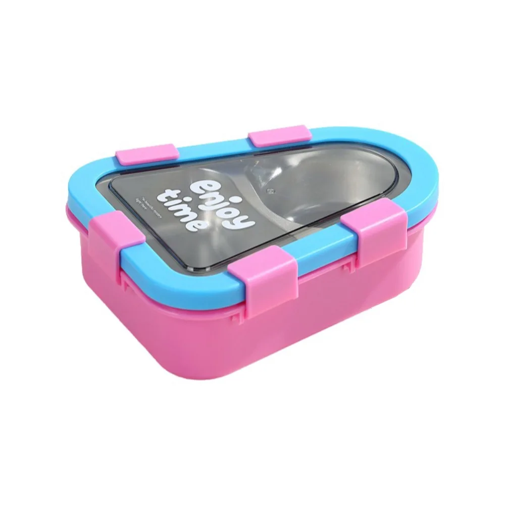 

Triangular Stainless Steel Lunch Box Portable Leakproof Divided Lunch Plate Sealed High Capacity Travel Food Tray with Lid