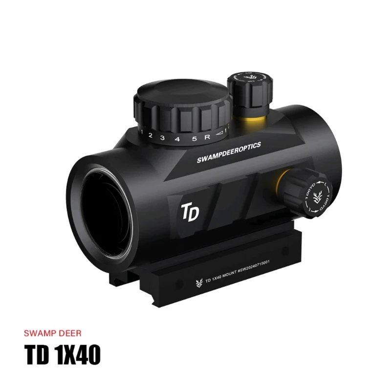 

TD1X40 red dot holographic red green five level lighting with large field of view and adjustable metal crosshair