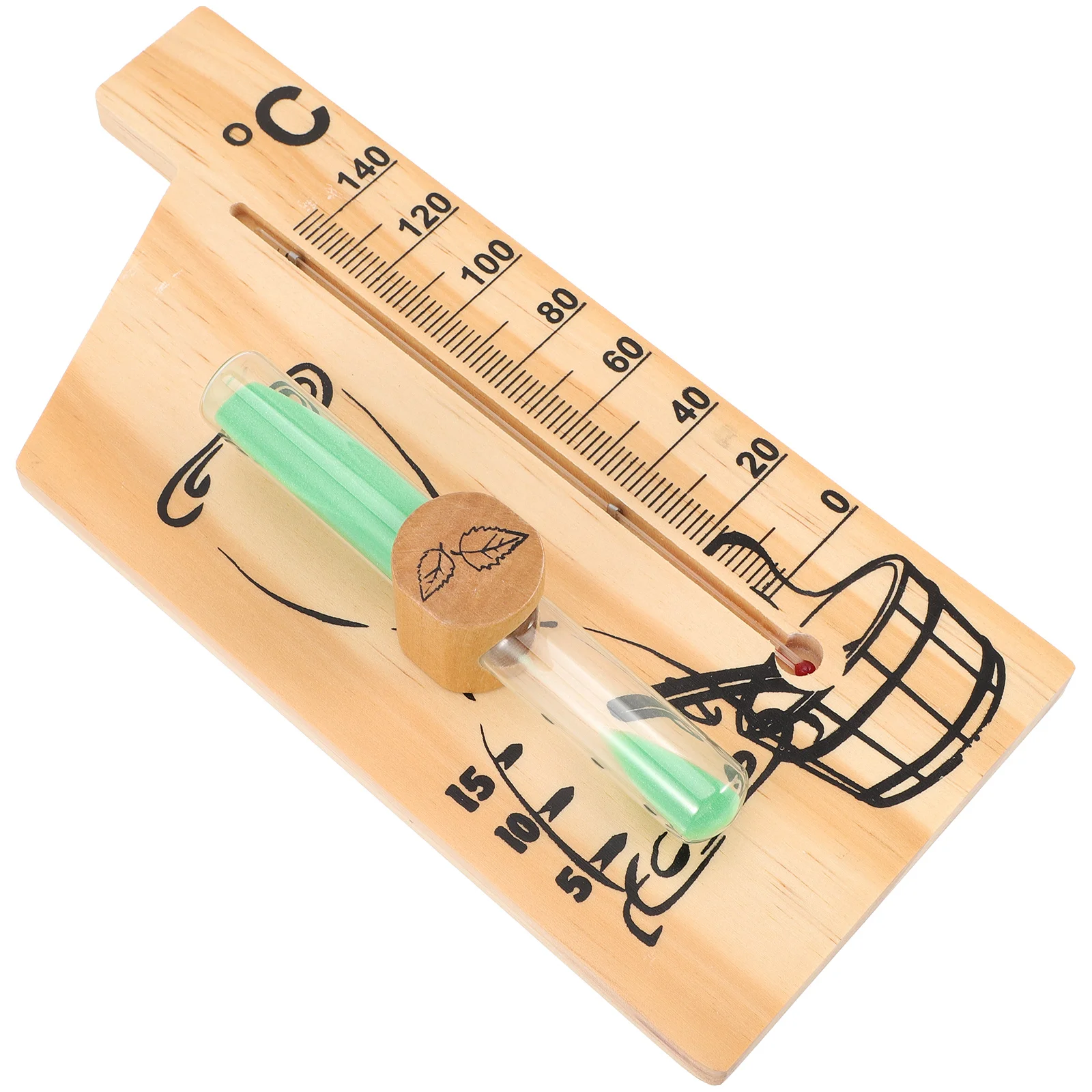 

Sauna Timer Wooden Hourglass 15 Minute Clear Glass Sand Timer Durable Sauna Room Accessory 15-Minute Hourglass