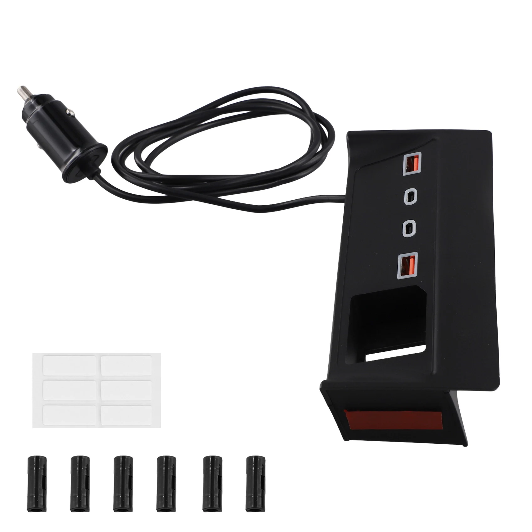 Compatible Car USB Type-C Splitter Adapter Fast Charger Shunt HUB Docking Station for 2021-2024