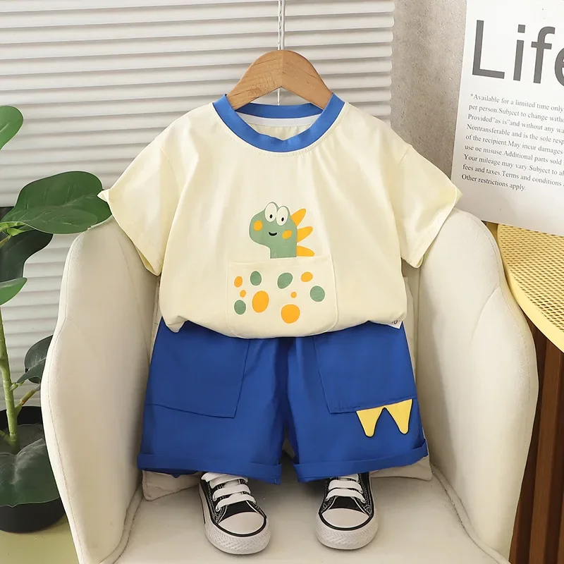 

New Summer Baby Clothes Suit Children Boys Short Sleeved T-Shirt Shorts 2Pcs/Sets Kids Clothing Infant Fashion Cartoon Costume