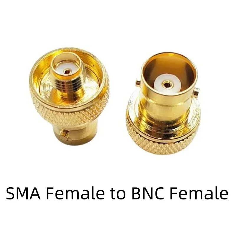 2pcs Q9 BNC to SMA adapter male & female  Disc Adapter Gold Nickel Plated  RF Coax Connector  for Two Way Radio