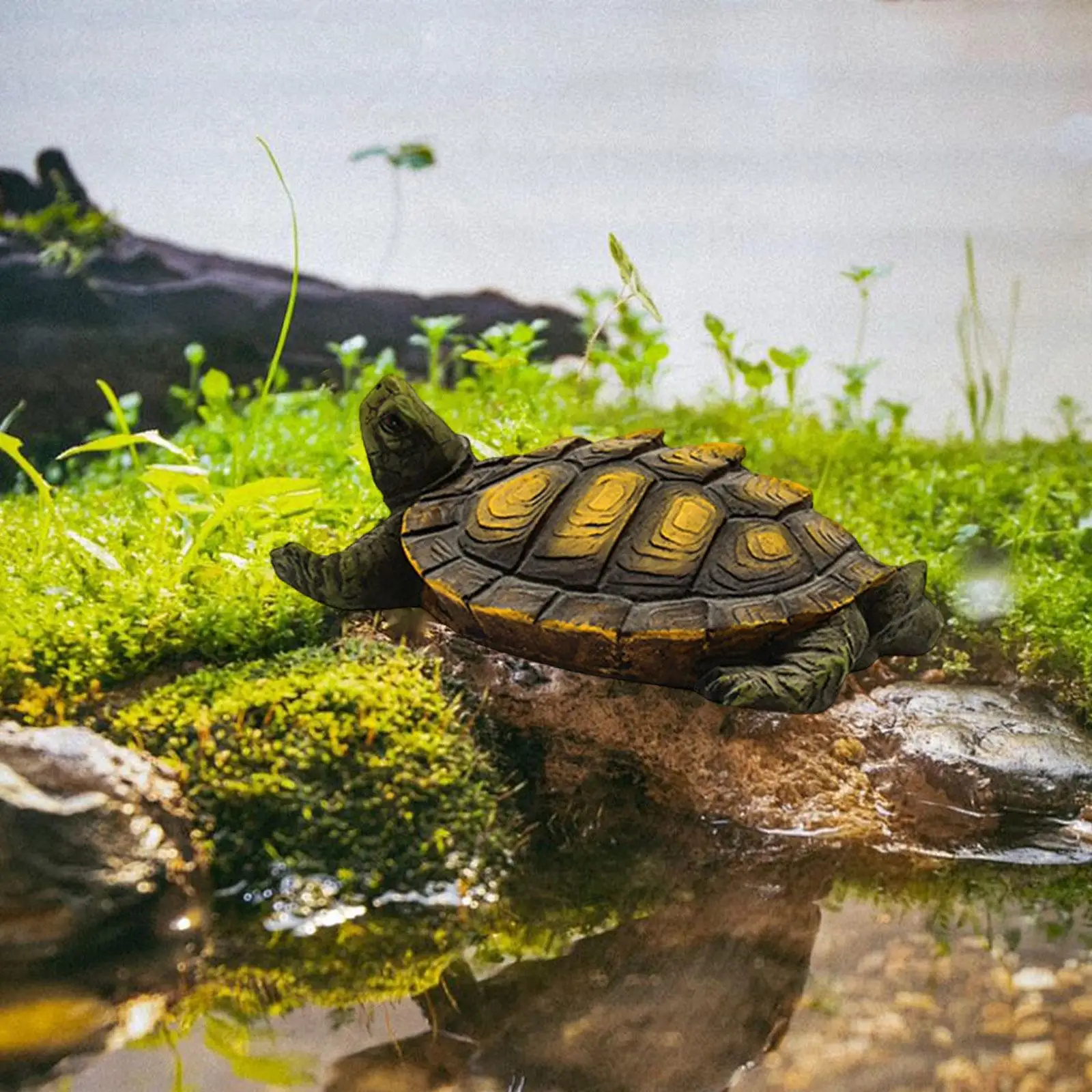 

Turtle Statue Outdoor Resin Turtle Water Ornament Vivid Yard Decor Decorative