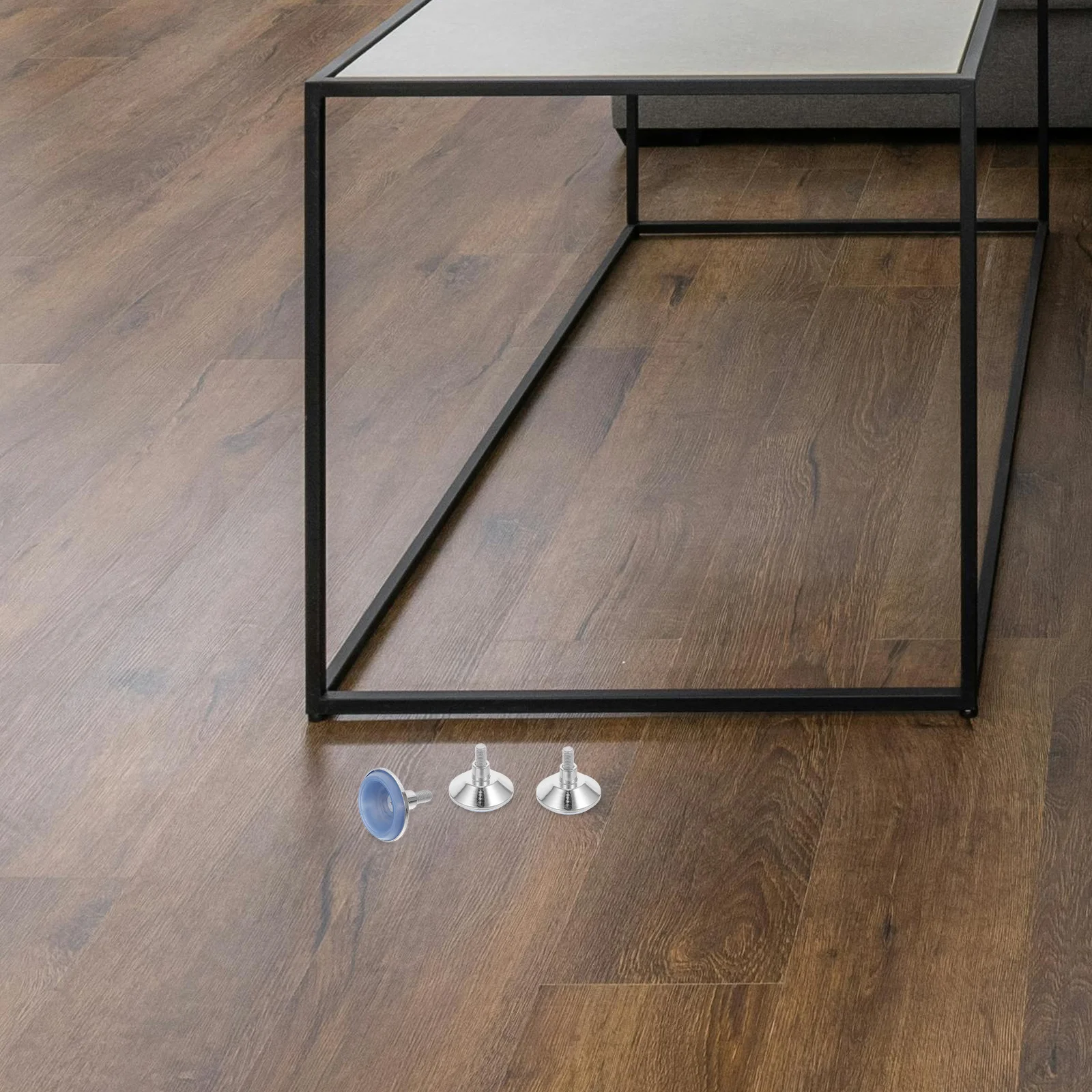 

4Pcs Adjustable Cabinet Feet Chrome-Plated Furniture Levelers Screw-on Anti-Slip Metal Feet for Table Chair Desk