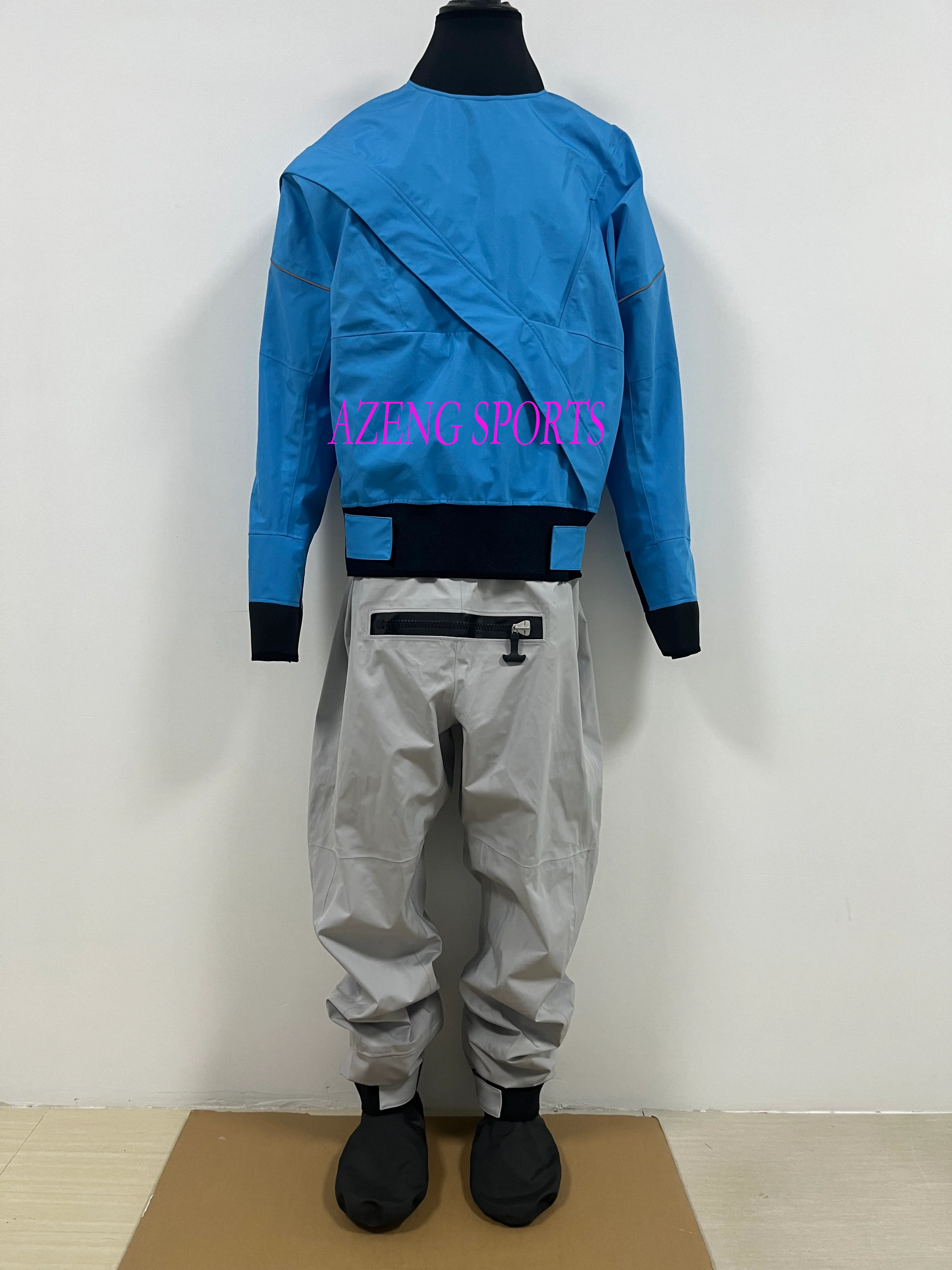 

Мужской 3-слойный водонепроницаемый сухой костюм с латексной прокладкой для расширения белой воды, катания на лодках, каякинга, рыбалки, цельные сухие костюмы