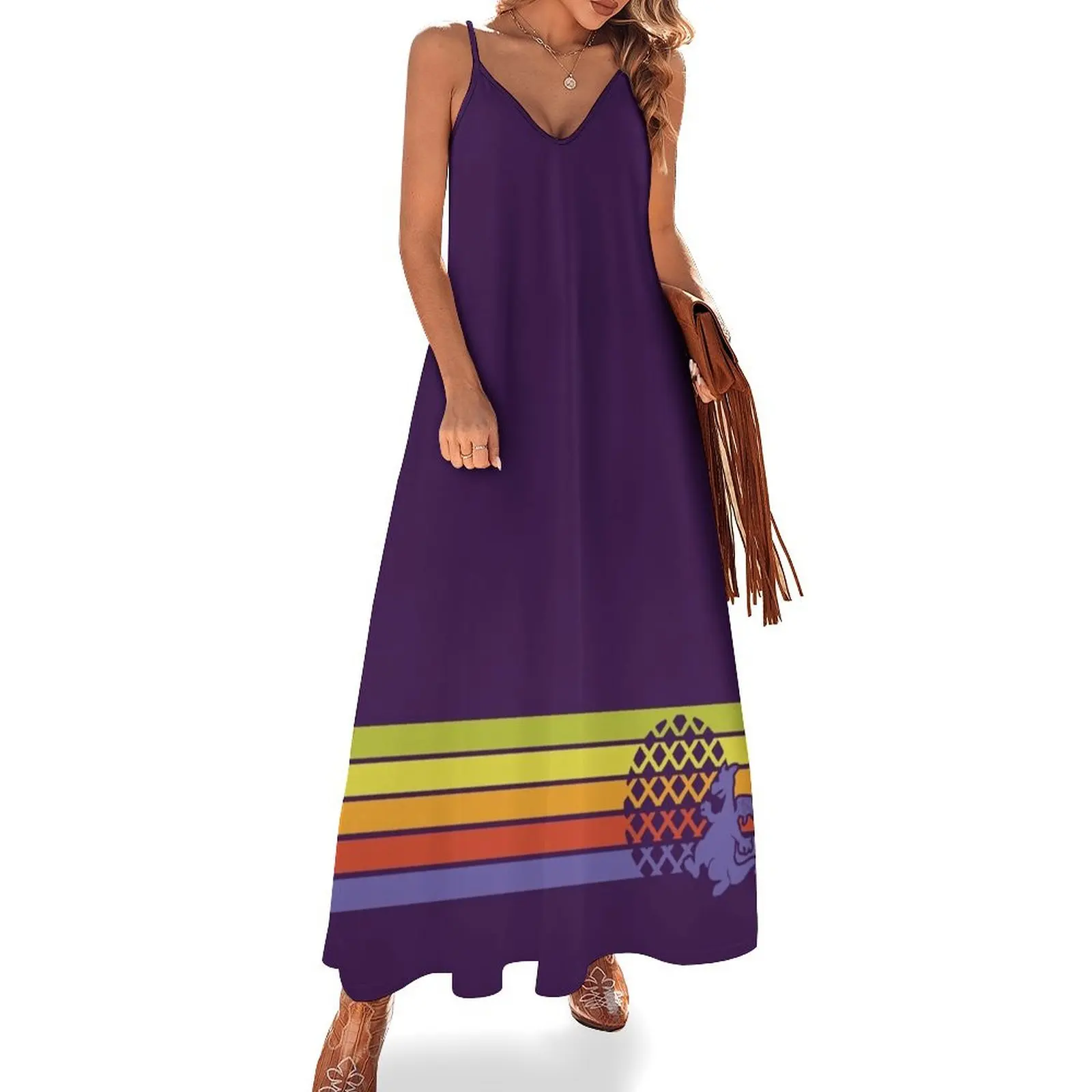 

Retro Dragon Stripes Sleeveless Long Dress summer dress women 2025 luxury woman party dress