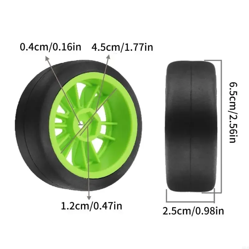 Zestaw 4 opon do zdalnie sterowanych pojazdów gąsienicowych Model samochodu Gumowe opony do kół do akcesoriów do zdalnego 15UB