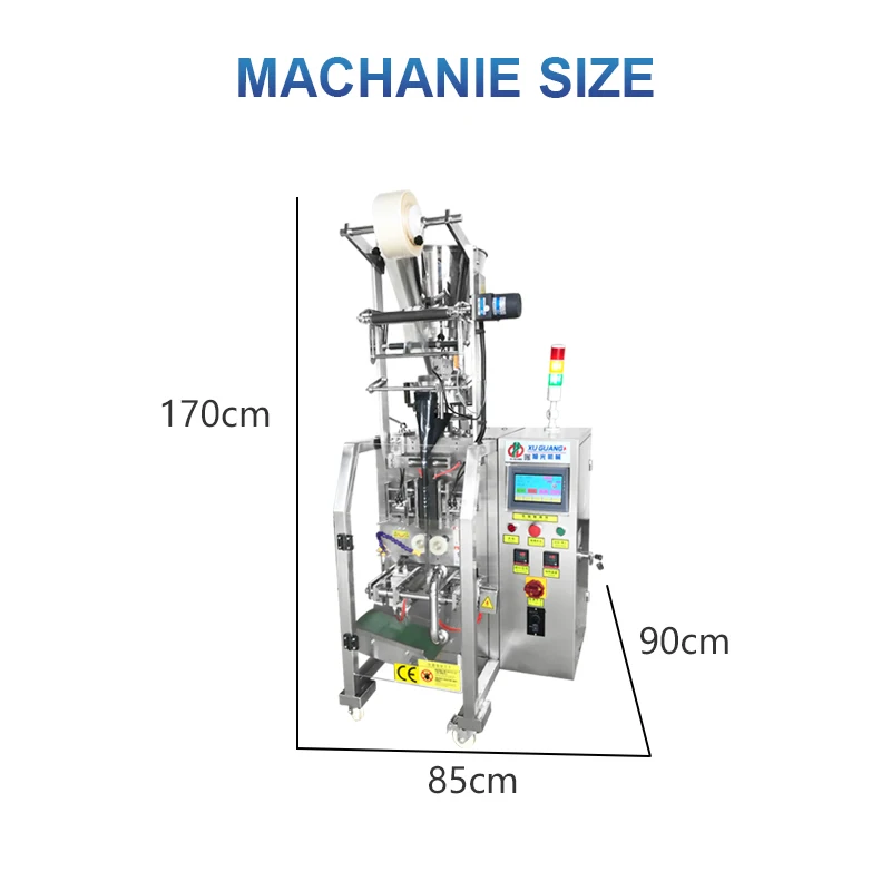 Máquina llenadora de embalaje de película soluble en agua, totalmente automática, con sello de tres lados, procesamiento y envasado de granos de bolsita Doypack