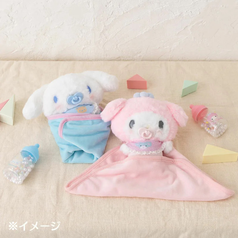 Sanrio-Conjunto de muñecos de peluche de la serie Biberón, casa de juego, Hellokitty My Melody Cinnamoroll, figuras de Anime, juguetes, regalo de cumpleaños