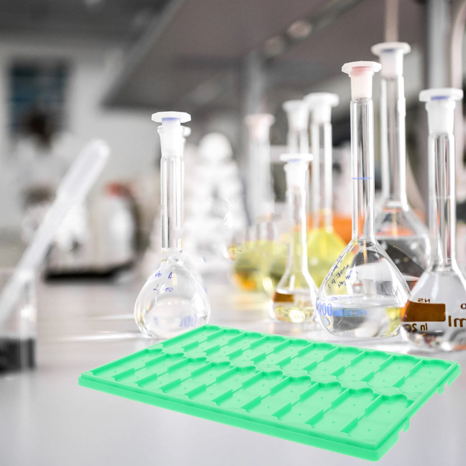 2 Pcs Drying Board Holder for Microscope Slides Glass Laboratory Rack Light Green Stand