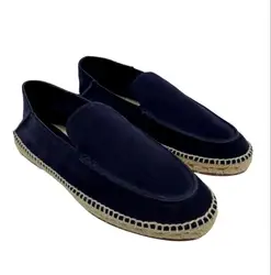 2024 Runway Brand Kidsuede Men Flat Causal Shoes Round Toe Women Loafers Slip-on Spring Summer Outside Walking Shoes For Men