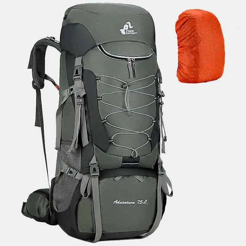 75L Camping Backpack Hiking Bag Sport Outdoor Bags With Rain Cover Travel Climbing Mountaineering Trekking Camping Bag XA726WA